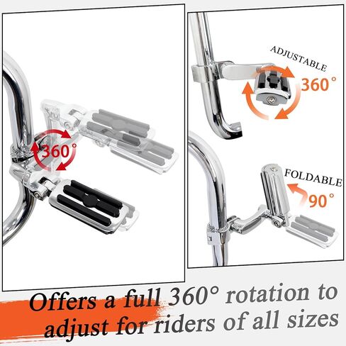 Motorcycle Highway Footpegs,Univeral Highway Peg for Harley Touring Softail Dyna Sportster Honda Kawasaki Suzuki Yamaha Indian Victory w/ 25-35mm 1'',1.25'',1.3'' Engine Guards/Tubing in Kuwait