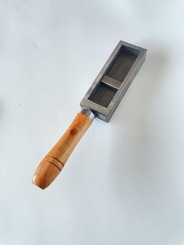4-Inch Cast Iron Gold Melting Mold - Single-Piece Construction with Wood Handle, Heavy Duty Metal Casting Tool for Jewelry/Silver/Copper Smelting (4IN) in Saudi Arabia