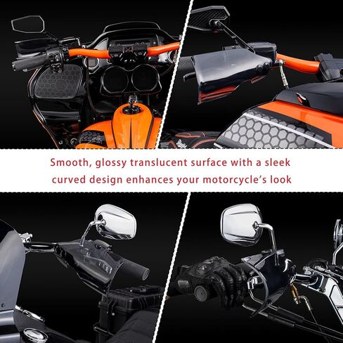 Smoke Handlebar Handguards, Motorcycle Hand Guards Hand Protectors Compatible with Harley M8 Softail Fat Bob, Low Rider S, Low Rider, Breakout, Fat Boy in Saudi Arabia