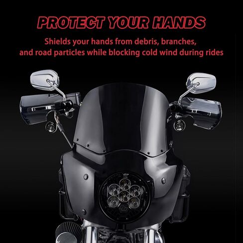 Smoke Handlebar Handguards, Motorcycle Hand Guards Hand Protectors Compatible with Harley M8 Softail Fat Bob, Low Rider S, Low Rider, Breakout, Fat Boy in Saudi Arabia