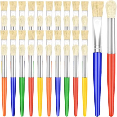 Paint Brushes, Anezus 20 pcs Kids Paint Brushes Large Toddler Paint Brushes for Washable Paint Acrylic Paint in Kuwait