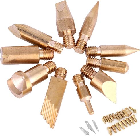 23PCS Craft Wood Burning Pen Tips Stencil Soldering Pyrography with 23 Brass Tips, Metal, for Woodworking, Leather, Cork in Saudi Arabia