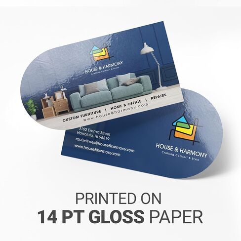 GotPrint Custom Arch Shape Business Cards| Half Circle| Upload Your Design | Customize with Photo/Text/Logo | Glossy Double-Sided Designs | 14 pt. Thickness | 2" x 3.5", 2500 Qty in Saudi Arabia