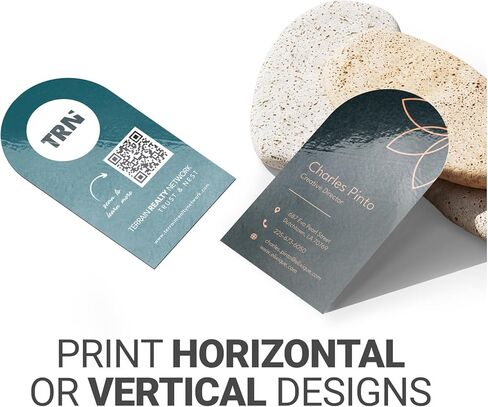 GotPrint Custom Arch Shape Business Cards| Half Circle| Upload Your Design | Customize with Photo/Text/Logo | Glossy Double-Sided Designs | 14 pt. Thickness | 2" x 3.5", 2500 Qty in Saudi Arabia