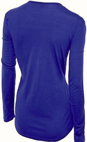 100% Australian Merino Wool Women's Long Sleeve Top |Crew Neck Shirt | Lightweight | Moisture Wicking | Base Layer (Navy, Large) in Saudi Arabia