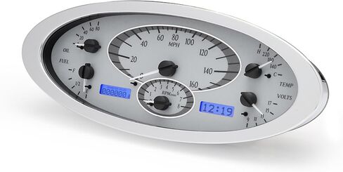 Dakota Digital 32 Car Analog Dash Gauges System Silver Alloy / Blue VHX-32F-S-B in Saudi Arabia