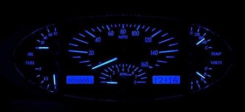 Dakota Digital 32 Car Analog Dash Gauges System Silver Alloy / Blue VHX-32F-S-B in Saudi Arabia
