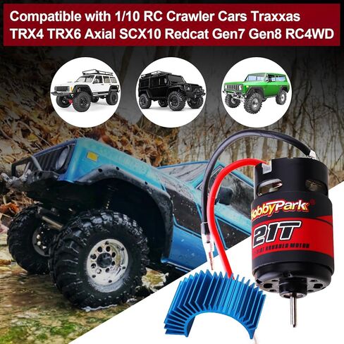 HobbyPark 35T Motor 550 Brushed Electric Engine w/Heatsink for 1/10 RC Crawler Cars Traxxas TRX4 TRX6 Axial SCX10 Redcat Gen7 Gen8 RC4WD in Saudi Arabia