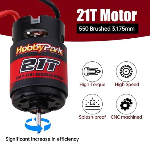 HobbyPark 35T Motor 550 Brushed Electric Engine w/Heatsink for 1/10 RC Crawler Cars Traxxas TRX4 TRX6 Axial SCX10 Redcat Gen7 Gen8 RC4WD in Saudi Arabia