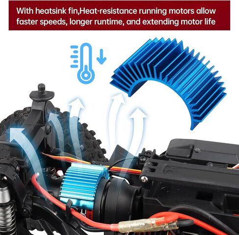 HobbyPark 35T Motor 550 Brushed Electric Engine w/Heatsink for 1/10 RC Crawler Cars Traxxas TRX4 TRX6 Axial SCX10 Redcat Gen7 Gen8 RC4WD in Saudi Arabia
