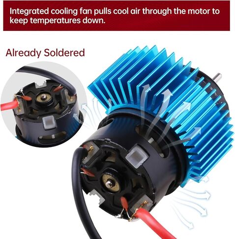 HobbyPark 35T Motor 550 Brushed Electric Engine w/Heatsink for 1/10 RC Crawler Cars Traxxas TRX4 TRX6 Axial SCX10 Redcat Gen7 Gen8 RC4WD in Saudi Arabia