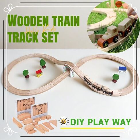 Wooden Train Track Accessories, Train Set, Train Track -Solid Wood -Christmas Tree Train, Thomas Wooden Railway, for Kids, Birthday Gift, Toddler Boys and Girls Over 3 Years Old in Saudi Arabia