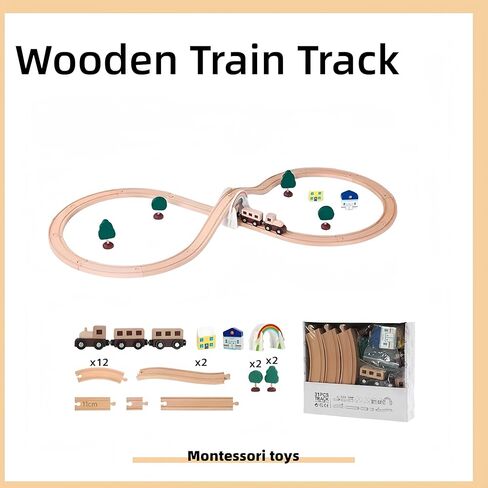 Wooden Train Track Accessories, Train Set, Train Track -Solid Wood -Christmas Tree Train, Thomas Wooden Railway, for Kids, Birthday Gift, Toddler Boys and Girls Over 3 Years Old in Saudi Arabia