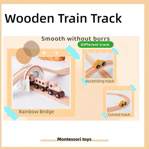 Wooden Train Track Accessories, Train Set, Train Track -Solid Wood -Christmas Tree Train, Thomas Wooden Railway, for Kids, Birthday Gift, Toddler Boys and Girls Over 3 Years Old in Saudi Arabia