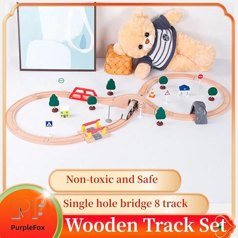 Wooden Train Track Accessories, Train Set, Train Track -Solid Wood -Christmas Tree Train, Thomas Wooden Railway, for Kids, Birthday Gift, Toddler Boys and Girls Over 3 Years Old in Saudi Arabia