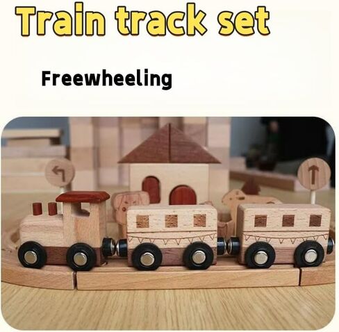 Wooden Train Track Accessories, Train Set, Train Track -Solid Wood -Christmas Tree Train, Thomas Wooden Railway, for Kids, Birthday Gift, Toddler Boys and Girls Over 3 Years Old in Saudi Arabia