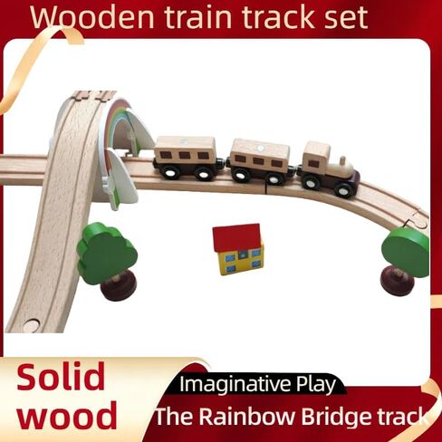 Wooden Train Track Accessories, Train Set, Train Track -Solid Wood -Christmas Tree Train, Thomas Wooden Railway, for Kids, Birthday Gift, Toddler Boys and Girls Over 3 Years Old in Saudi Arabia