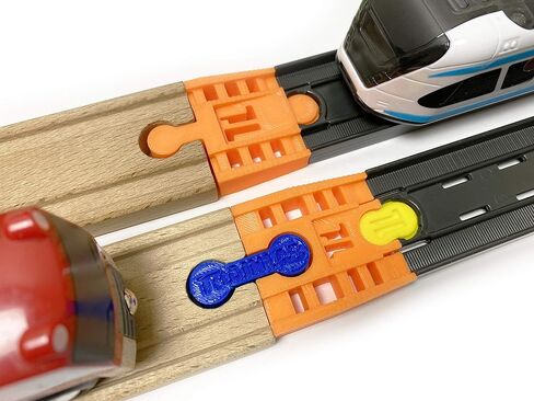 TrainLab Adapter Compatible with Intelino J-1 Smart Train Tracks and Thomas Brio Wooden Railway (2pcs) (Orange) in Saudi Arabia