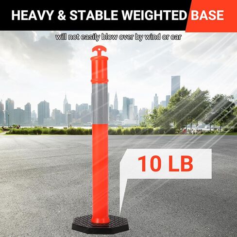 عمود Delineator مع قاعدة مكونة من 6 قطع، PeakPursuit مقاس 45 بوصة، جهاز تحديد حركة المرور البرتقالي المحمول مع أطواق عاكسة لممارسة القيادة وأعمال البناء in Kuwait