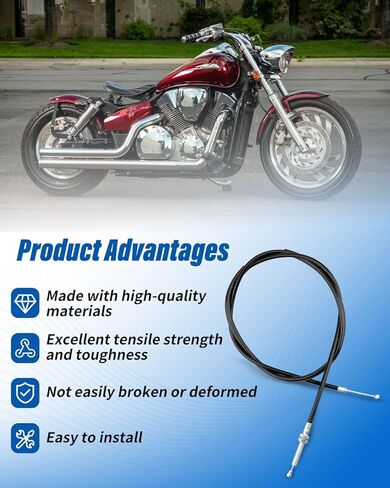 Motorcycle Clutch Cable Fit for Honda Shadow VTX1300 Clutch Cable Kit Replace 22870-MEM-670, Universal Adjuster in Saudi Arabia