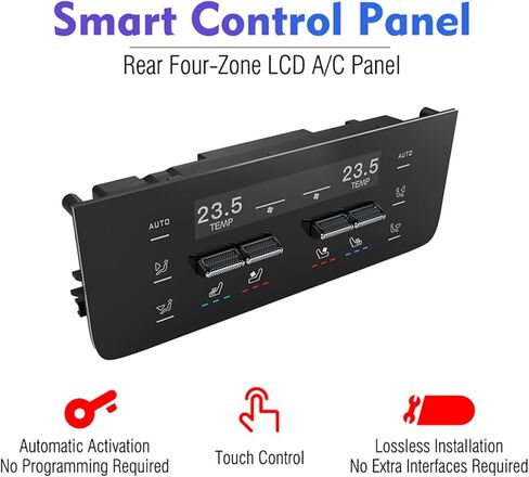 Yosoo Rear AC Control Panel, Independent Temperature Control Switch for Vehicle, Air Conditioning Unit with Front and Rear Air Synchronized Adjustment in Saudi Arabia