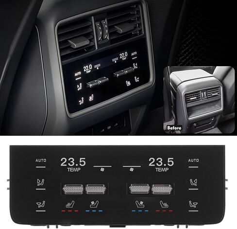 Yosoo Rear AC Control Panel, Independent Temperature Control Switch for Vehicle, Air Conditioning Unit with Front and Rear Air Synchronized Adjustment in Saudi Arabia