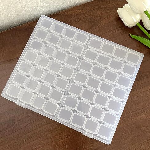 56Grids Adjustable Plastic Jewelry Box Clear DIY Bead Container Transparent Partitioned Storage Boxes in Saudi Arabia