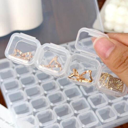 56Grids Adjustable Plastic Jewelry Box Clear DIY Bead Container Transparent Partitioned Storage Boxes in Saudi Arabia