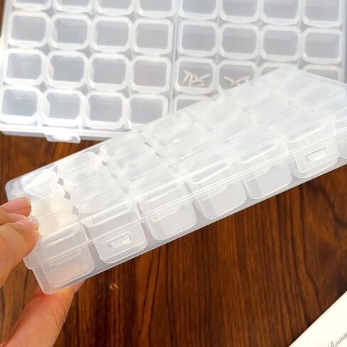 56Grids Adjustable Plastic Jewelry Box Clear DIY Bead Container Transparent Partitioned Storage Boxes in Saudi Arabia