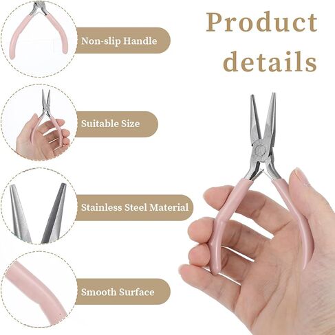 2 Pcs Needle Nose Pliers for Jewelry Making, 4.5 Inch Thin Needle Nose Plier Comfort Grip Small Needles Noses Pliers for Jewelry Handmade Craft Repair Wire Bending Gripping in Saudi Arabia