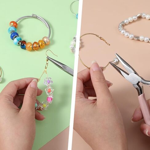 2 Pcs Needle Nose Pliers for Jewelry Making, 4.5 Inch Thin Needle Nose Plier Comfort Grip Small Needles Noses Pliers for Jewelry Handmade Craft Repair Wire Bending Gripping in Saudi Arabia