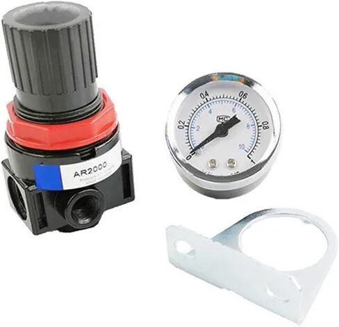 1pc AR2000 1/4" Thread BSPT Pneumatic Air Compressor Pressure Regulator Reduction Valve 4MM 6MM 8MM 10MM 12MM Connector Fittings(AR2000 w BT 6mm) in Saudi Arabia