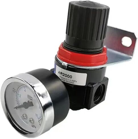 1pc AR2000 1/4" Thread BSPT Pneumatic Air Compressor Pressure Regulator Reduction Valve 4MM 6MM 8MM 10MM 12MM Connector Fittings(AR2000 w BT 6mm) in Saudi Arabia