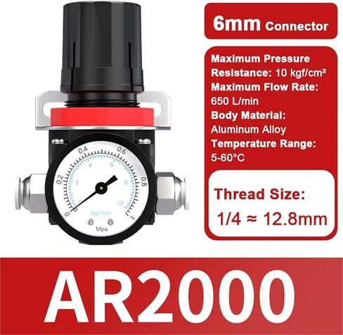 1 قطعة AR2000 1/4 "الموضوع BSPT هوائي ضاغط الهواء منظم الضغط صمام تخفيض 4 مللي متر 6 مللي متر 8 مللي متر 10 مللي متر 12 مللي متر تركيبات موصل (AR2000 (12 مللي متر)) in Kuwait