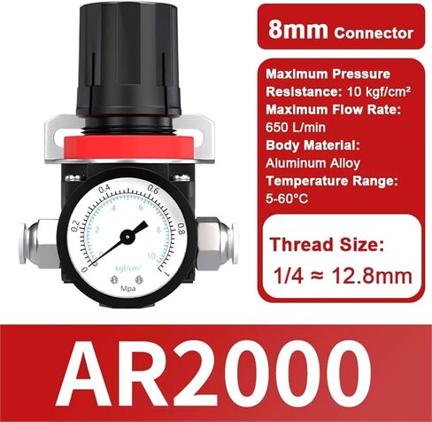 1 قطعة AR2000 1/4 "الموضوع BSPT هوائي ضاغط الهواء منظم الضغط صمام تخفيض 4 مللي متر 6 مللي متر 8 مللي متر 10 مللي متر 12 مللي متر تركيبات موصل (AR2000 (12 مللي متر)) in Kuwait