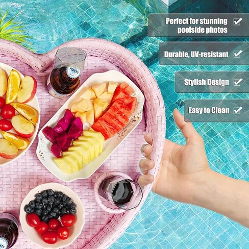 صينية عائمة لحمام السباحة، صينية حمام سباحة عائمة، صينية عائمة - طاولة حمام سباحة عائمة، مثالية للأطعمة والمشروبات - طاولة عائمة لحمام السباحة - صينية طعام عائمة أساسية لأنشطة حمام السباحة (بيضاوية كبيرة) in Kuwait