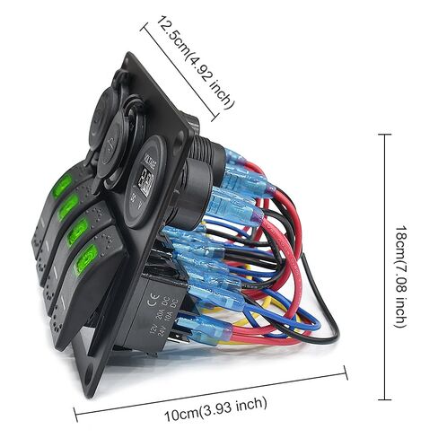 لوحة تبديل قارب الروك من Garfour لوحة مطاطية مقاومة للماء مزدوجة 3.1 أمبير USB 12 فولت مقبس فتحة LED فولتميتر 4 عصابة لوحة مفاتيح هزازة لشاحنة قارب السيارة in Kuwait
