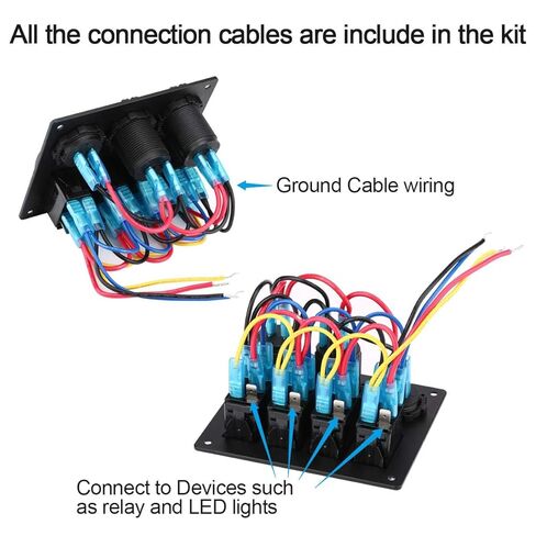لوحة تبديل قارب الروك من Garfour لوحة مطاطية مقاومة للماء مزدوجة 3.1 أمبير USB 12 فولت مقبس فتحة LED فولتميتر 4 عصابة لوحة مفاتيح هزازة لشاحنة قارب السيارة in Kuwait