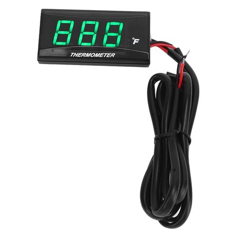 عداد درجة حرارة الماء للدراجات النارية من HUNYA، غطاء ABS عالمي بشاشة LCD لدرجة حرارة الماء، تثبيت سريع (أخضر) in Kuwait
