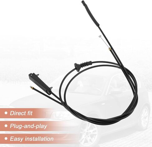 2 قطعة رقم 51237184603/51237201904 كابل تحرير قفل غطاء محرك السيارة لسيارات BMW 1 Series E81 E82 E87 E88 116d 116i 118d 118i 120d 120i استبدال غطاء مزلاج سلك مجتذب in Kuwait