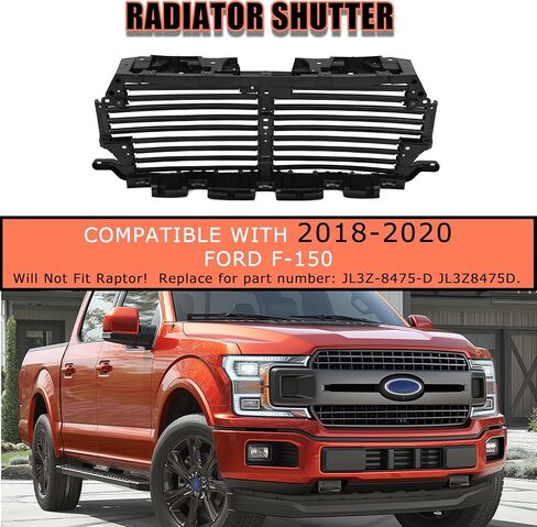KUAFU مصراع الشبكة الأمامية النشطة متوافق مع 2018-2020 Ford F-150 استبدال JL3Z-8475-D JL3Z8475D مصراع الهواء العلوي لشبكة المبرد in Saudi Arabia