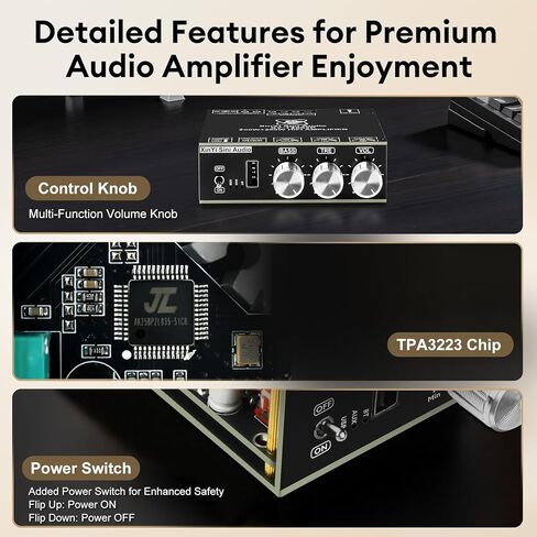 T3002P 2 Channel Bluetooth Amplifier Board, 300W+300W Peak Power Home Audio Amplifier Board,Vehicle Amplifier Wide Voltage Input 19-51V,Supports USB/AUX/BT Input for DIY Wireless Speaker in Saudi Arabia