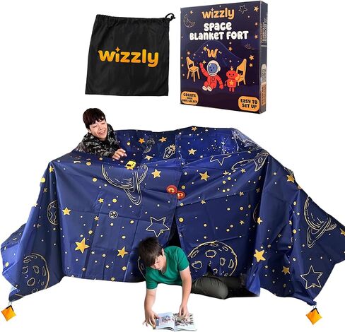 Space Blanket Fort Kit for Kids, Creative Fort Building Kit for Kids, Ages 4-8 & 8-12, Large Lightweight Blanket and Tent Weights for Make a Fort, Indoor/Outdoor Playhouse Toys for Boys & Girls in Saudi Arabia