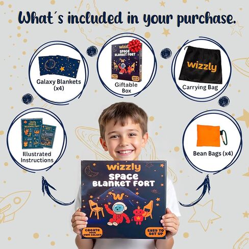Space Blanket Fort Kit for Kids, Creative Fort Building Kit for Kids, Ages 4-8 & 8-12, Large Lightweight Blanket and Tent Weights for Make a Fort, Indoor/Outdoor Playhouse Toys for Boys & Girls in Saudi Arabia