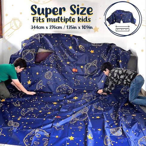 Space Blanket Fort Kit for Kids, Creative Fort Building Kit for Kids, Ages 4-8 & 8-12, Large Lightweight Blanket and Tent Weights for Make a Fort, Indoor/Outdoor Playhouse Toys for Boys & Girls in Saudi Arabia