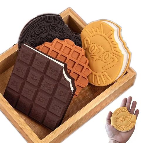 Dessert Shaped Mini Notebook Chocolate Chip Cookie Design Pocket Diary Wallet Small Hardcover Notepad Small Work Waterproof Portable Pocket Notepad Shorthand Notebook 4-Piece Set in Saudi Arabia