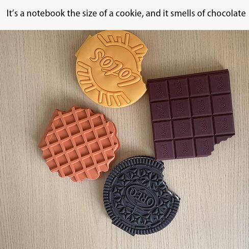Dessert Shaped Mini Notebook Chocolate Chip Cookie Design Pocket Diary Wallet Small Hardcover Notepad Small Work Waterproof Portable Pocket Notepad Shorthand Notebook 4-Piece Set in Saudi Arabia