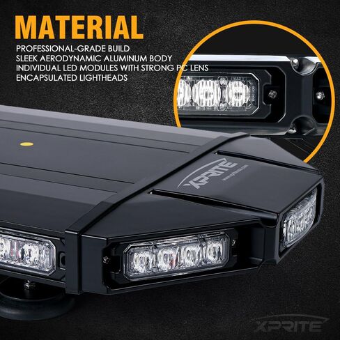 شريط إضاءة Xprite 27 بوصة كهرماني LED للطوارئ على السطح، مصابيح قوية مثبتة مغناطيسيًا للشاحنات، منارة تحذير عالية الكثافة للسحب، البناء، كاسحة الثلج، مركبات الدورية in Kuwait