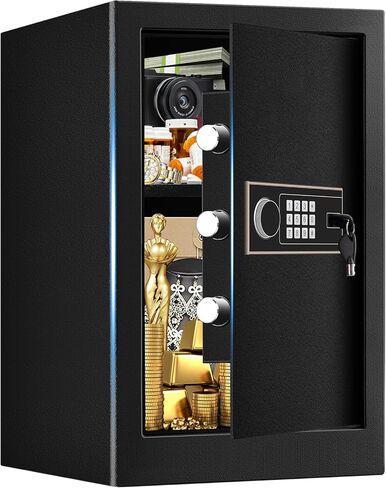 2.6 Cubic Feet Large Home Safe Fireproof Waterproof, Digital Home Security Safe Box with Electronic Keypad & Keys, Personal Home Safe for Firearm Medicine Money Documents Valuables in Saudi Arabia