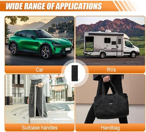 Car Inside Door Handle Protector, Leather Car Grab Handle Cover, Anti-Scratch Cover for Auto Inner Front Rear Door Pull Handle, Universal Vehicle Interior Decoration Accessory (Black) in Saudi Arabia